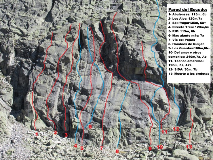 Escalada en roca en el Circo de Gredos, vías del Escudo